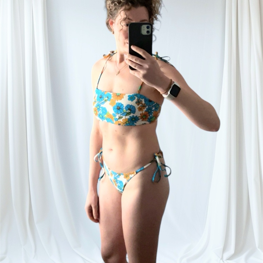 Floral Blue Bikini Set